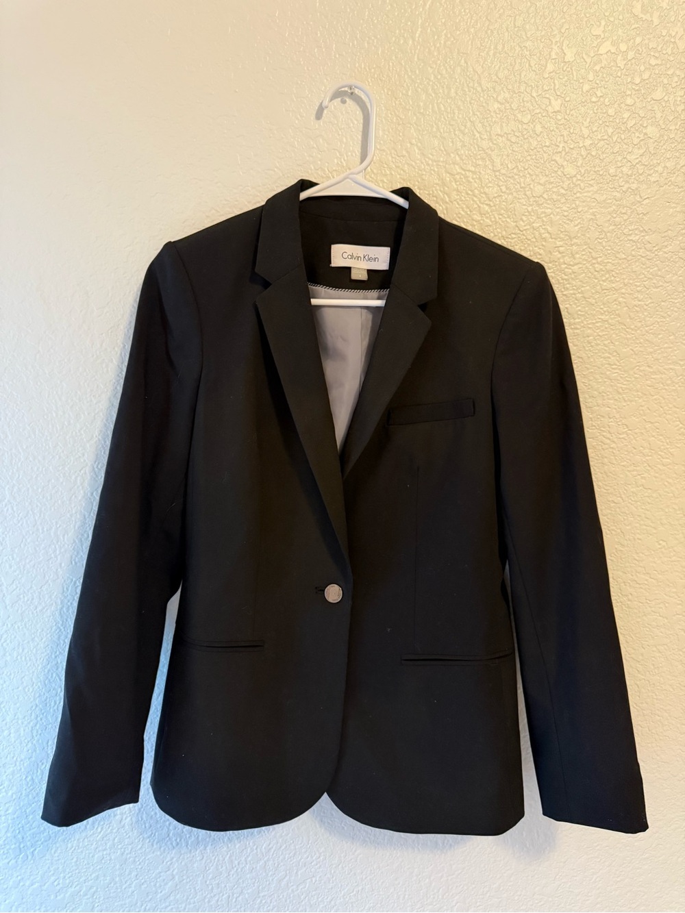 Calvin Klein Black Tailored Single-Button Blazer